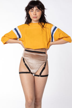 Velvet harness thong underwear