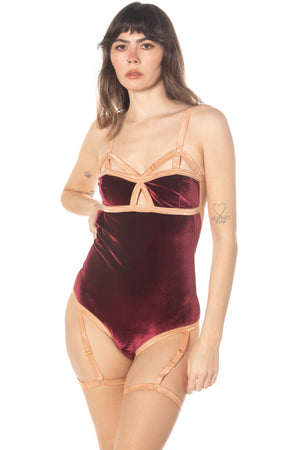 RTS Heaven Sent Velvet ouvert harness bodysuit