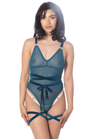 Moonbath Mesh Pirouette Ouvert Harness Bodysuit- RTS