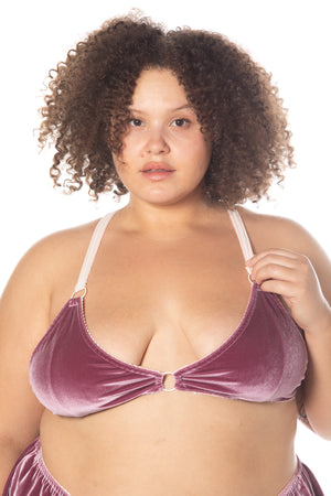 Velvet pirouette triangle bralette