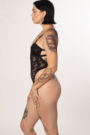 Lace thong bodysuit