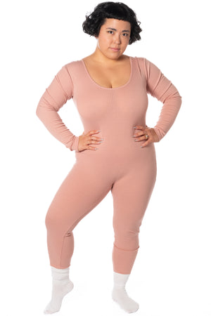 RTS SWAN LAKE RIBBED KNIT LONG SLEEVE CATSUIT