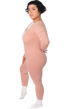 RTS SWAN LAKE RIBBED KNIT LONG SLEEVE CATSUIT