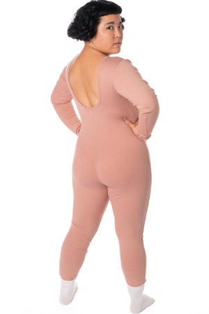 RTS SWAN LAKE RIBBED KNIT LONG SLEEVE CATSUIT