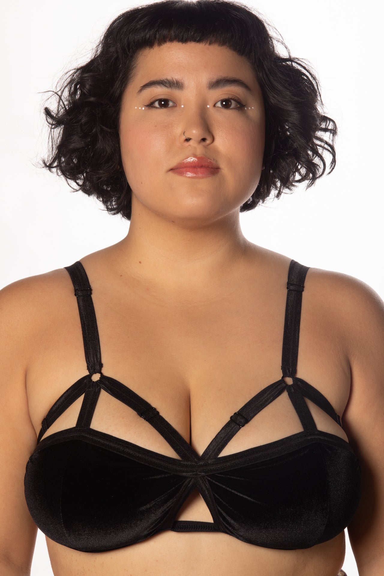 Velvet v-strap bralette