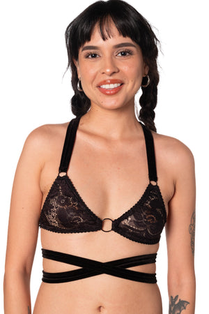 Lace pirouette triangle bralette