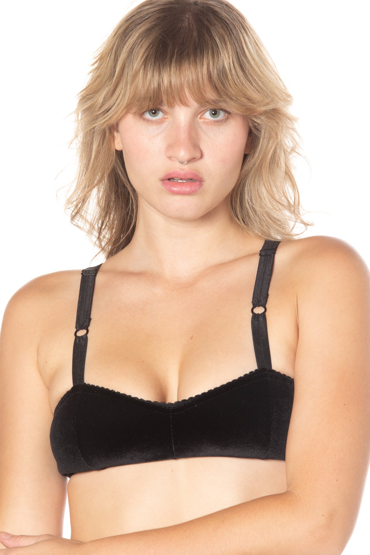 Velvet sweetheart bralette