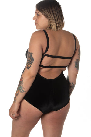 Velvet v-strap nursing bodysuit