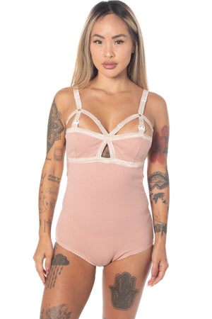 Cotton V Strap Nursing Bodysuit