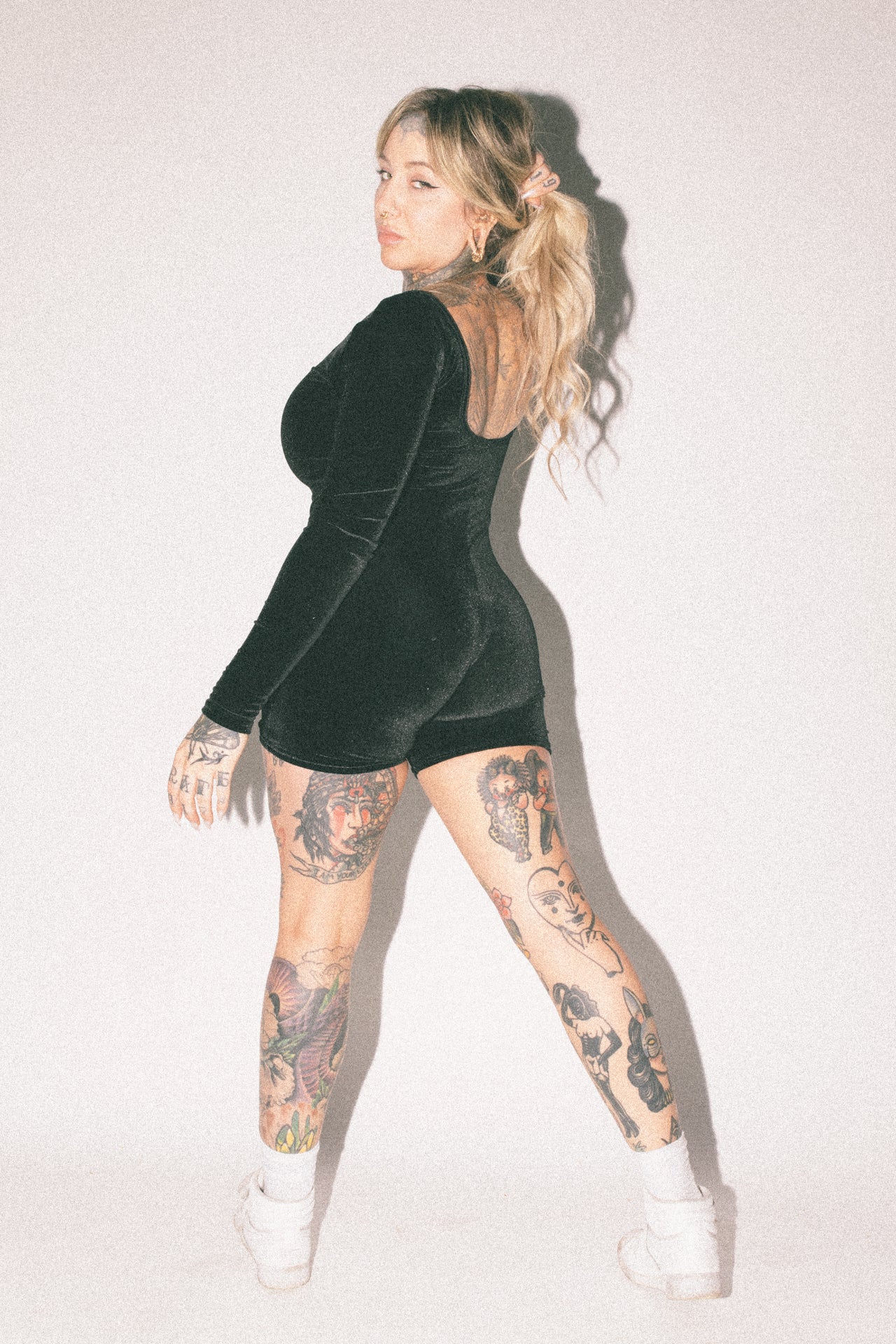 RTS MAMBA VELVET LONG SLEEVE SHORT CATSUIT