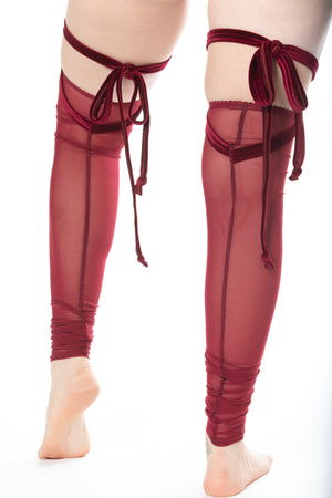 RTS Cherry Coded Mesh Pirouette Leg Warmers