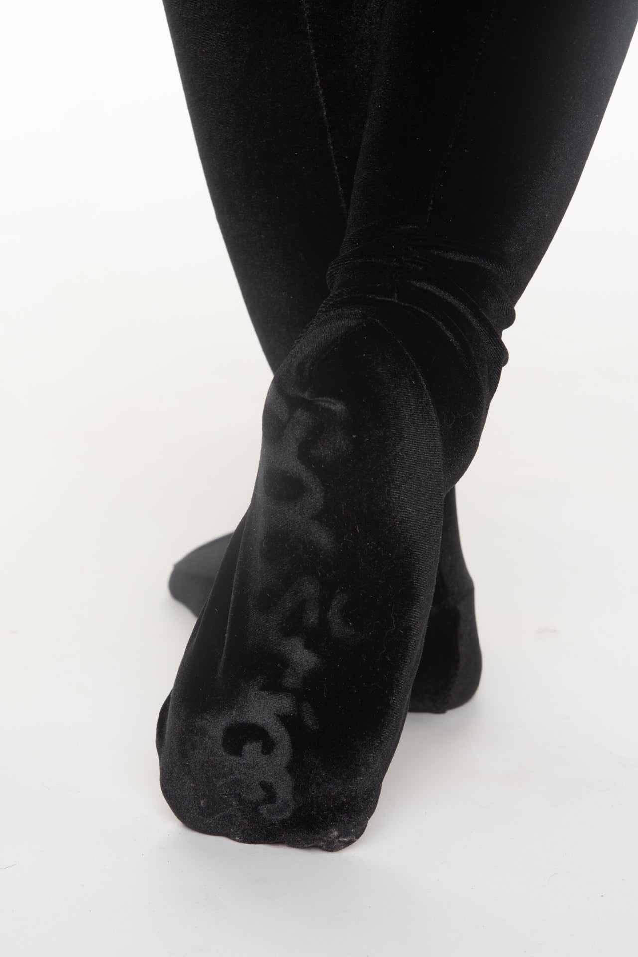 Velvet over the knee socks