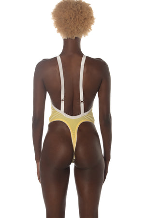 RTS BABYCAKES VELVET V-NECK THONG BODYSUIT