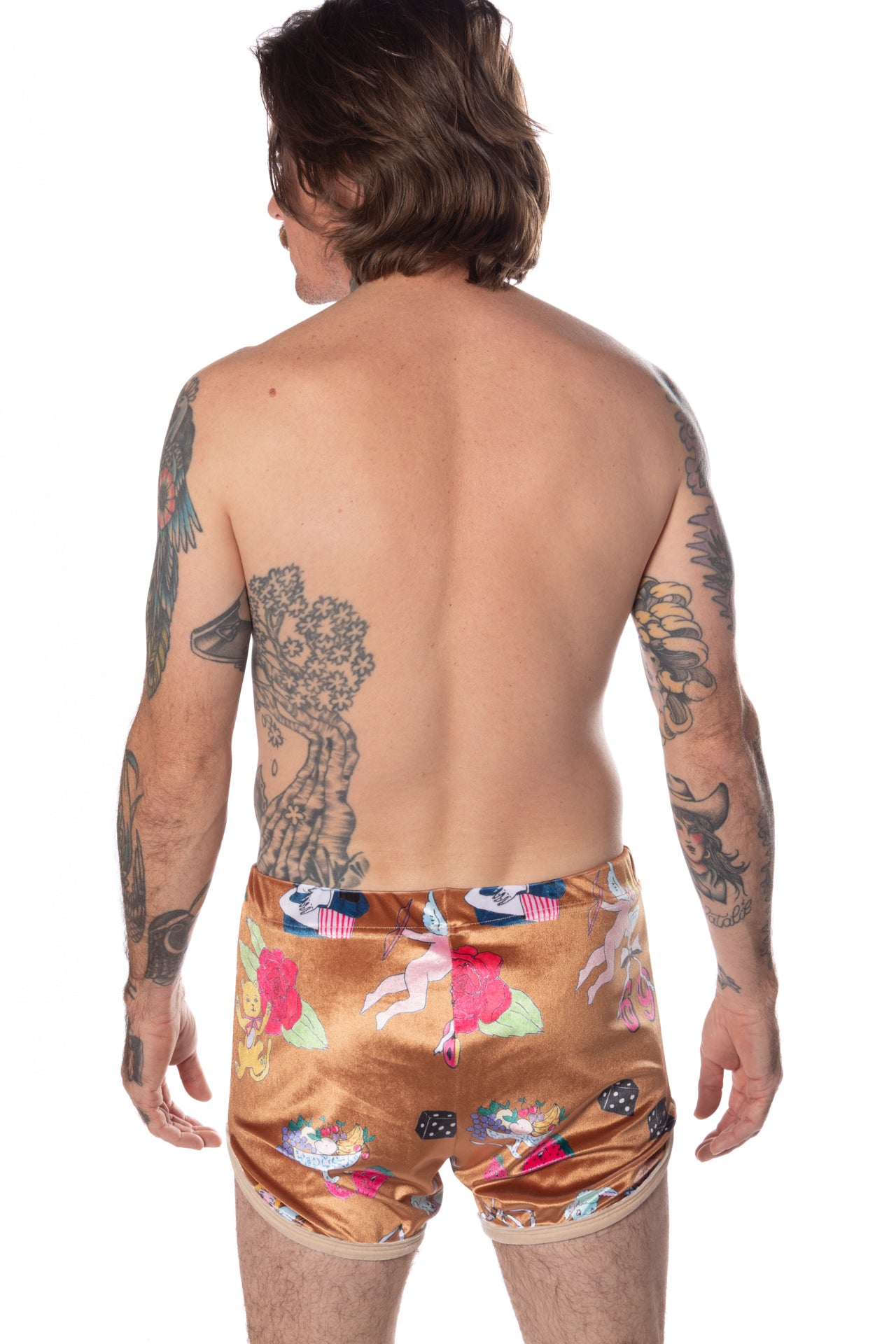 RTS 69 TEARZ PRINTED VELVET TRACK SHORT