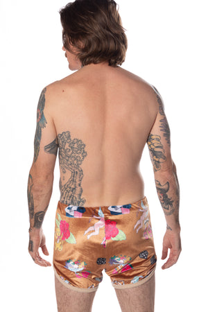 RTS 69 TEARZ PRINTED VELVET TRACK SHORT