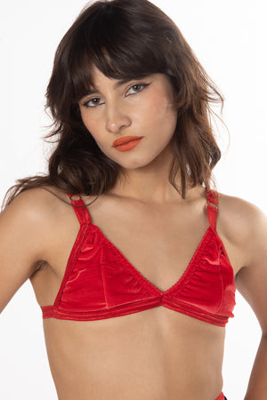 RTS DYNOMITE VELVET TRIANGLE BRALETTE