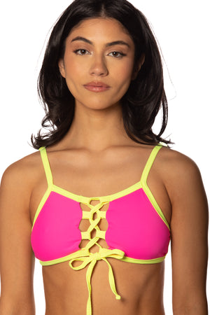 RTS RETROLETTA LACE-UP SWIM TOP