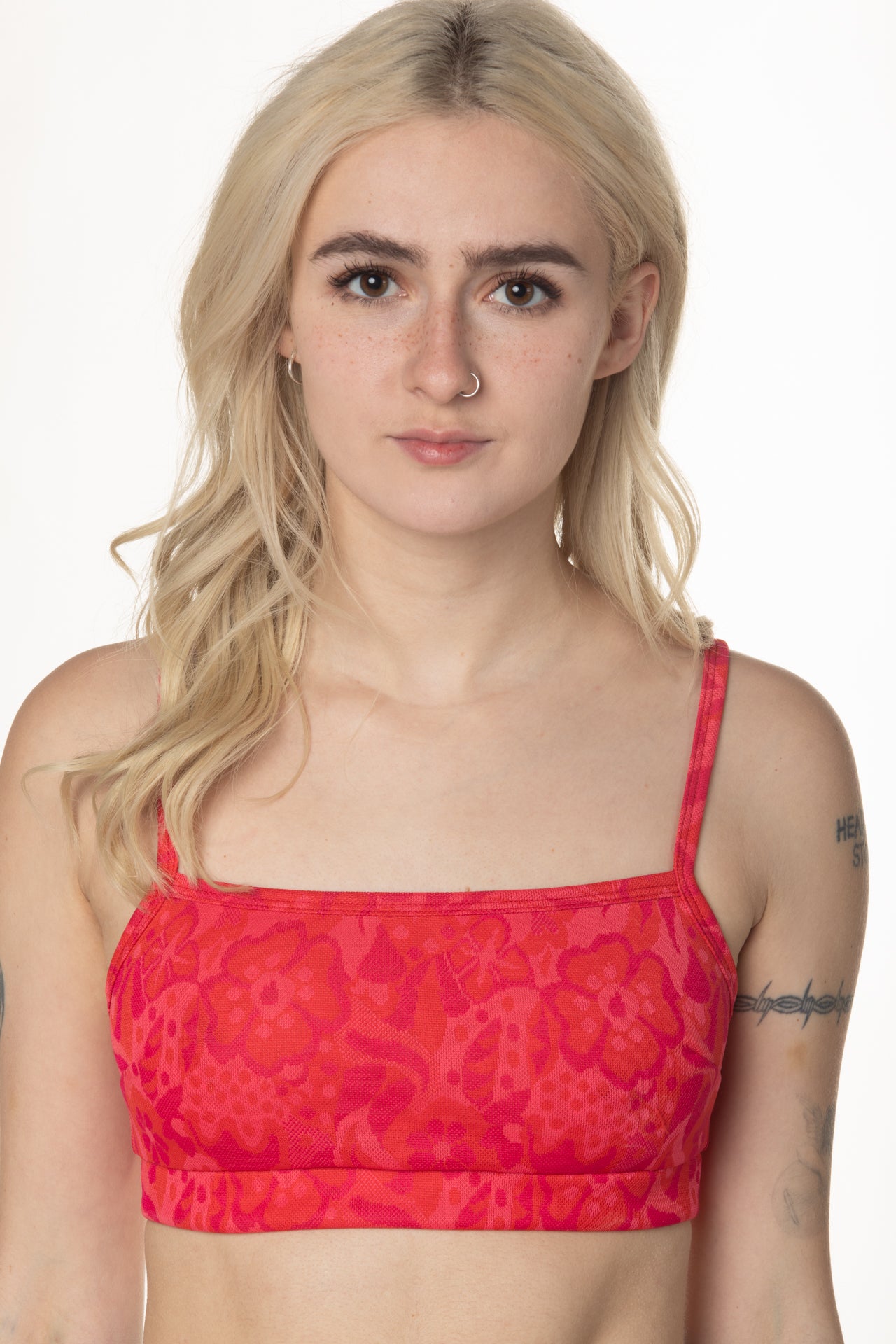 RTS BLOOD ORANGE FLOWER TRACK BRALETTE