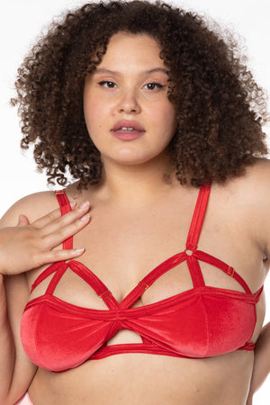 RTS DYNOMITE VELVET V-STRAP BRALETTE