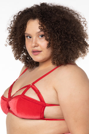 RTS DYNOMITE VELVET V-STRAP BRALETTE