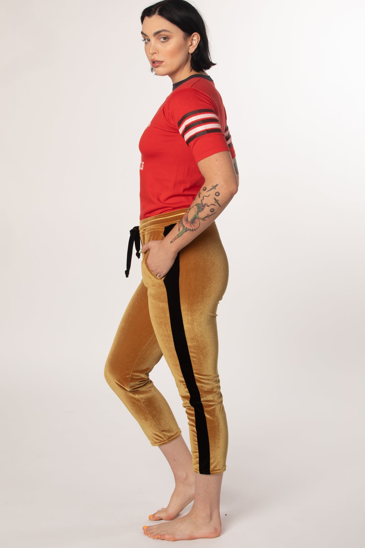 RTS DAGGER VELVET TRACK PANTS