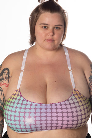 RTS NIGHT FEVER PRINTED COTTON CROSSBACK BRALETTE