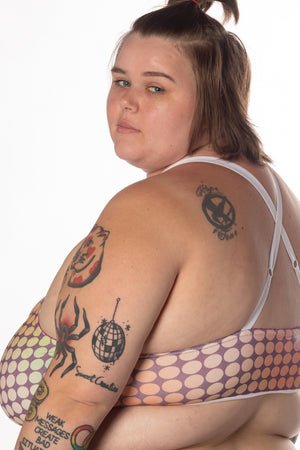 RTS NIGHT FEVER PRINTED COTTON CROSSBACK BRALETTE