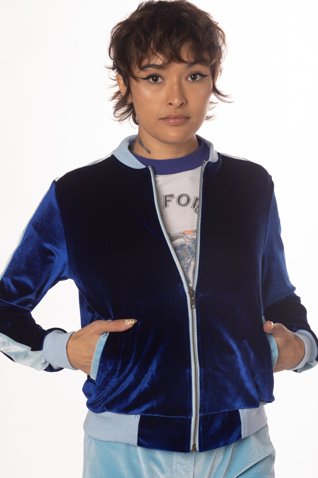 RTS SKINNY DIP VELVET TRACK JACKET