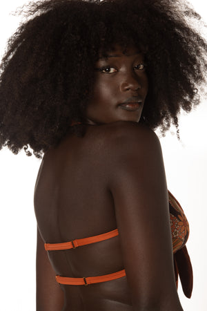 RTS NATURAL SHROOM HALTER TIE SWIM TOP