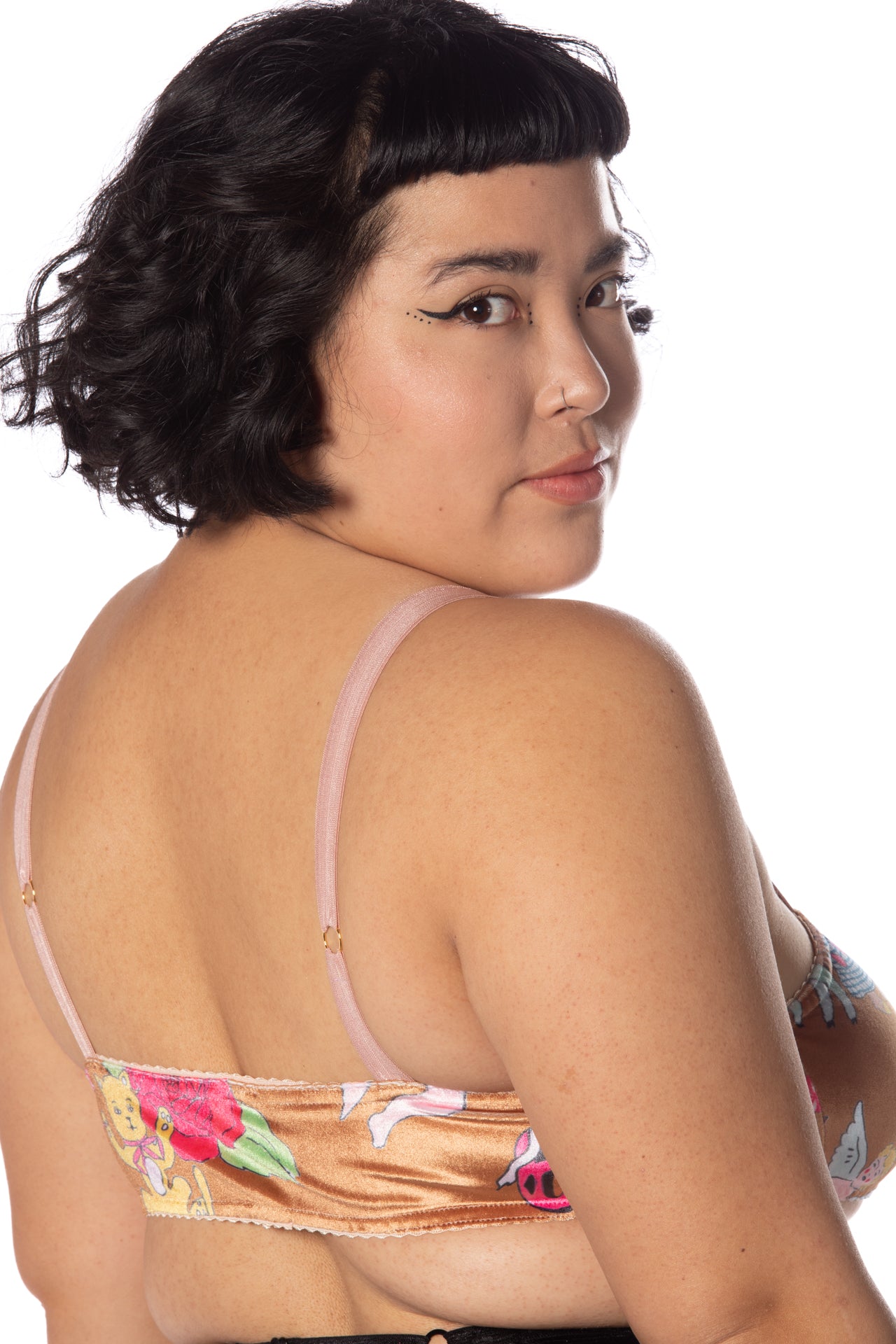 RTS 69 TEARZ PRINTED VELVET TIE BRALETTE