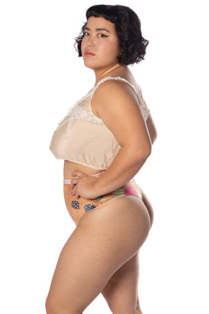 RTS 69 TEARZ PRINTED VELVET HIGH-WAIST THONG UNDERWEAR