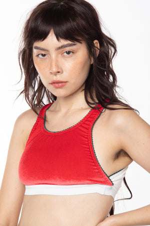 RTS BLITZ VELVET PETAL CROP BRALETTE