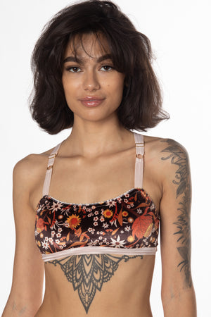 RTS STARFIELD CROSSBACK VELVET BRALETTE