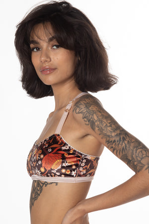 RTS STARFIELD CROSSBACK VELVET BRALETTE