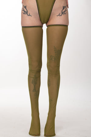 Mesh Over the Knee Socks
