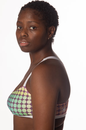 RTS NIGHT FEVER PRINTED COTTON CROSSBACK BRALETTE