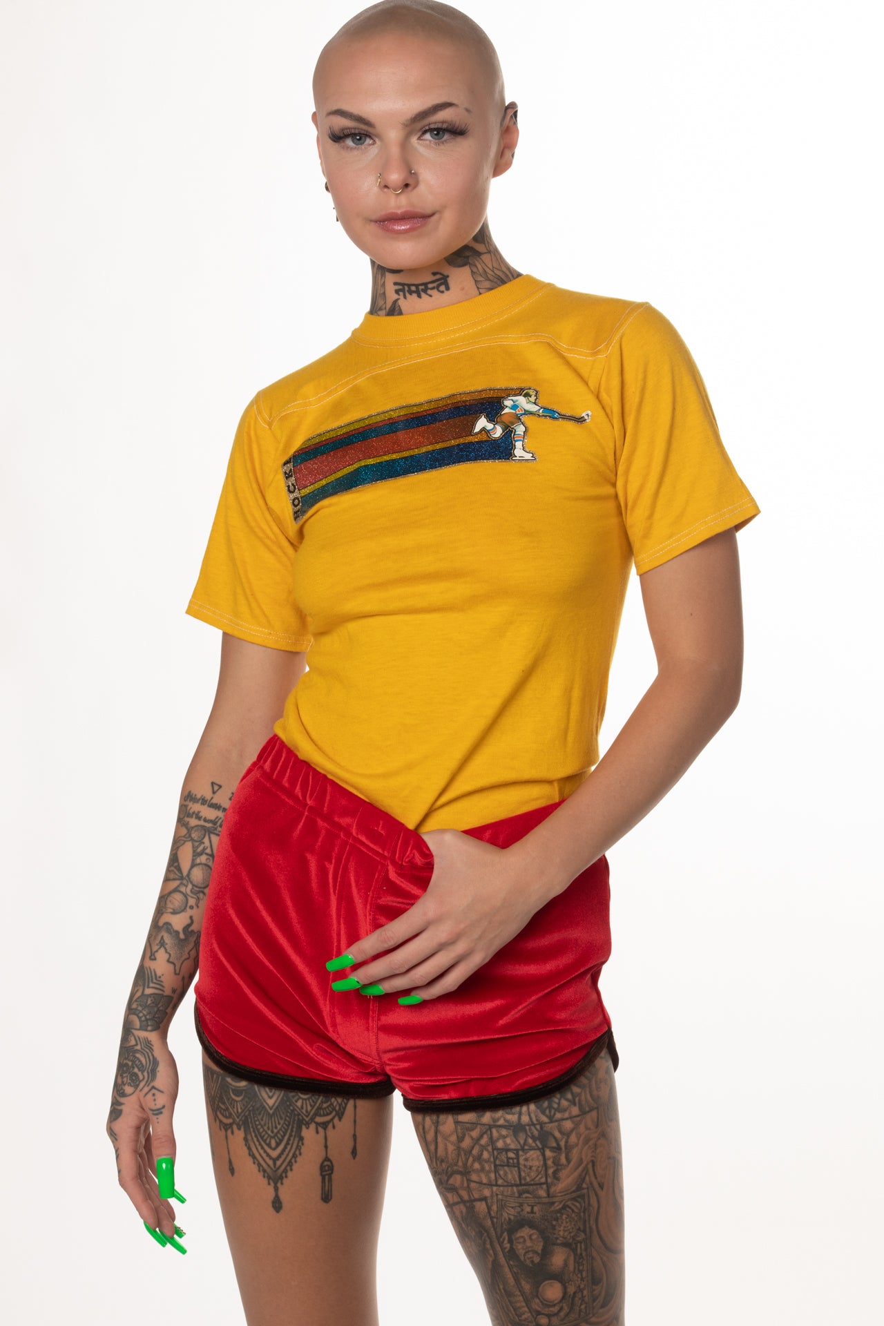 RTS CHERRY COLA VELVET TRACK SHORT