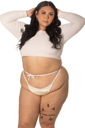 RTS BABYCAKES VELVET TRACK LOW-RIDER THONG UNDERWEAR