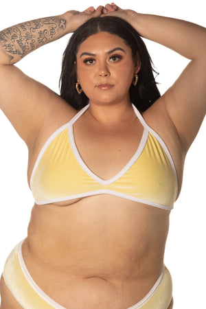 RTS BABYCAKES VELVET TRACK HALTER TOP