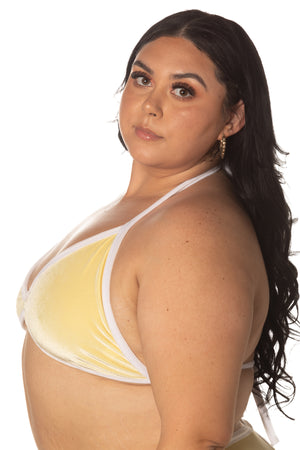 RTS BABYCAKES VELVET TRACK HALTER TOP