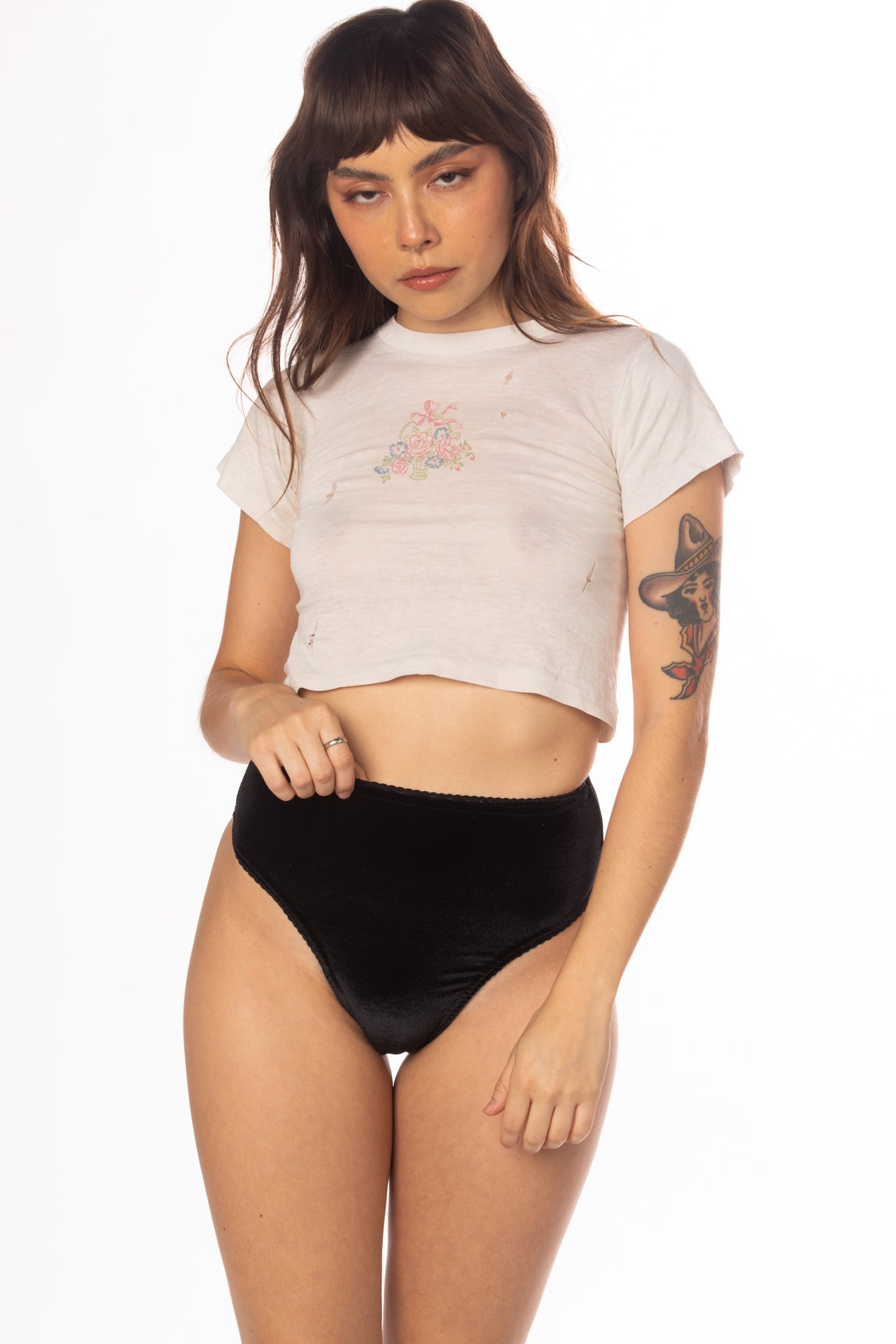 VELVET CLOSED BACK THONG UNDERWEAR