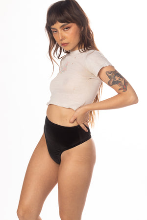 VELVET CLOSED BACK THONG UNDERWEAR