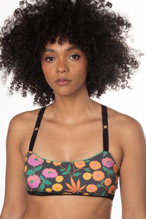 RTS ULTRA CHRONIC PRINTED COTTON CROSS BACK BRALETTE