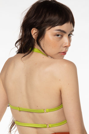 RTS MONSTERA TIE HALTER SWIM TOP