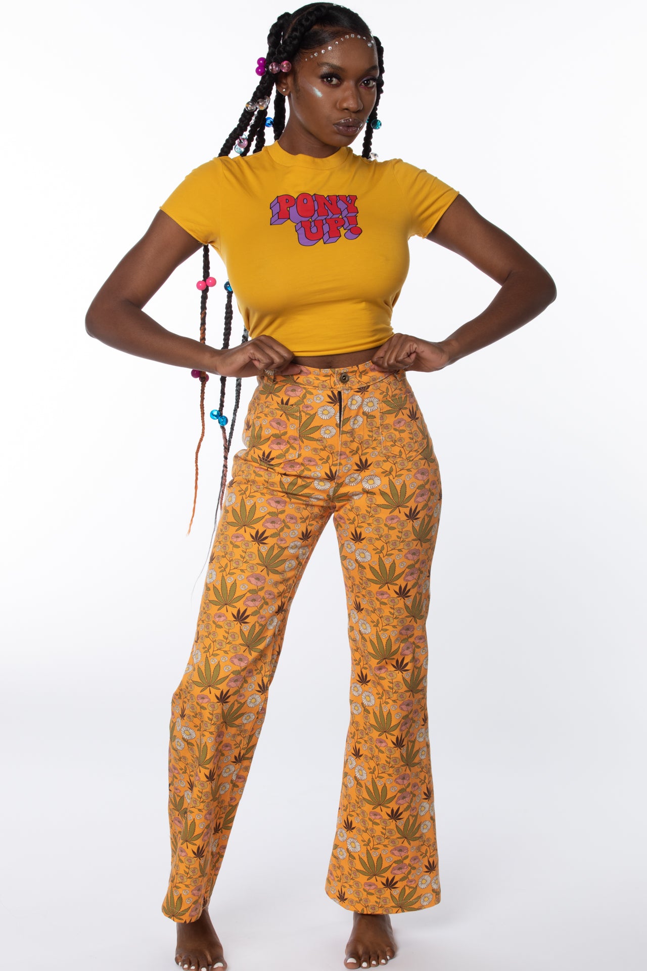 RTS SUNGROWN PRINTED DENIM PANT