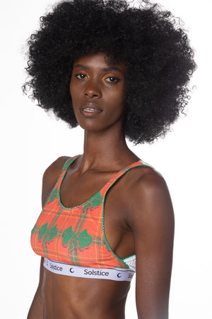 RTS FRUITCAKE PRINTED COTTON PETAL CROP BRALETTE